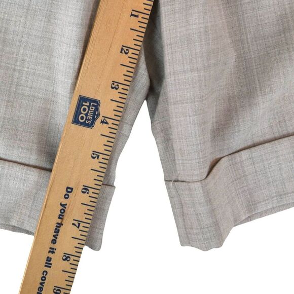 Express Design Studio Editor Shorts Size 0 Tan Cream Career Trouser Cuffed - Picture 7 of 9